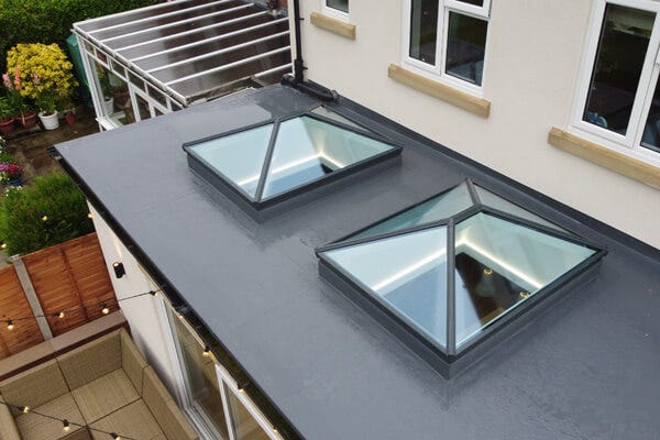 external view of korniche roof lanterns
